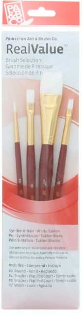 BRUSH WHITE TAKLON 4 PACK